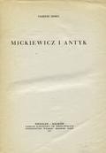 Sinko Tadeusz – Mickiewicz i antyk.