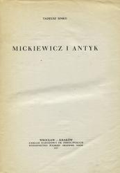 Mickiewicz i antyk.