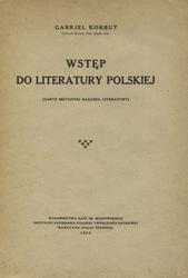 Wstęp do literatury polskiej.