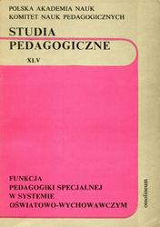 Funkcja pedagogiki specjalnej w systemie oświatowo-wychowawczym.