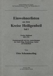 Einwohnerlisten aus dem Kreise Heiligenbeil. Teil 1, 1-2. Halbband.