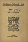 Verzeichnis der laufenden Zeitschriften der Stadtbiblithek.