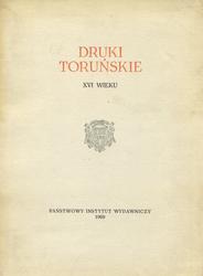 Druki toruńskie XVI wieku.