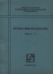 Studia Bibliologiczne. Z. 2 i 3.