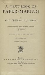 A text-book of paper-making.