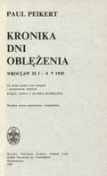 Peikert Paul - Kronika dni oblężenia.