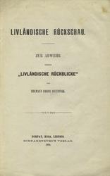 Zur Abwehr gegen „Livländische Rückblicke”.