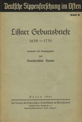 Lissauer Geburtsbriefe 1639-1731.