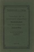 Verzeichnis der im Lesezimmer aufgestellten Handbibliothek und der ausliegenden Zeitschriften.