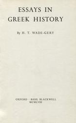 Essays in Greek history.