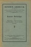 Kurze Beiträge.